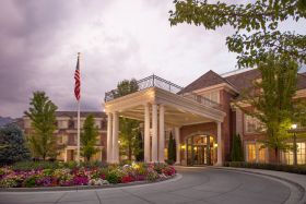 Courtyard at Jamestown Assisted Living community entrance
