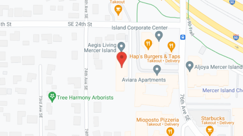 Map of the neighborhood around Aegis Mercer Island