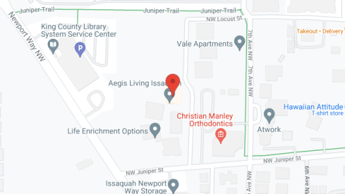Map of the neighborhood around Aegis Living Issaquah