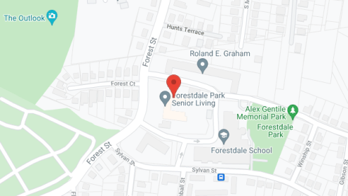 Map of the neighborhood around Forestdale Park Senior Living