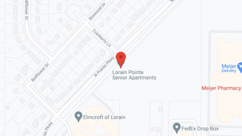 Map of the neighborhood around Lorain Pointe Senior Apartments