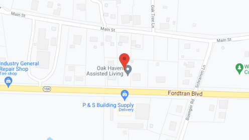 Map of the neighborhood around Oak Haven Assisted Living