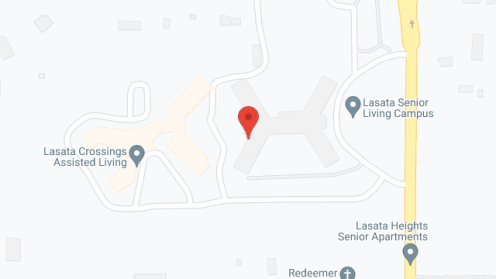 Map of the neighborhood around Lasata Crossings Assisted Living