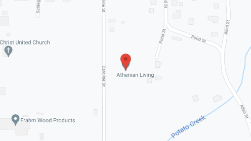 Map of the neighborhood around Athenian Living Rcac