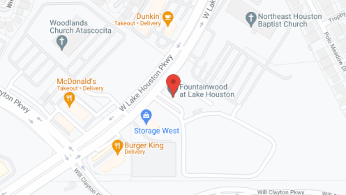 Map of the neighborhood around Fountainwood at Lake Houston