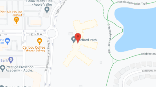 Map of the neighborhood around Orchard Path Senior Living Community