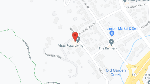 Map of the neighborhood around Vista Rosa Elder Care