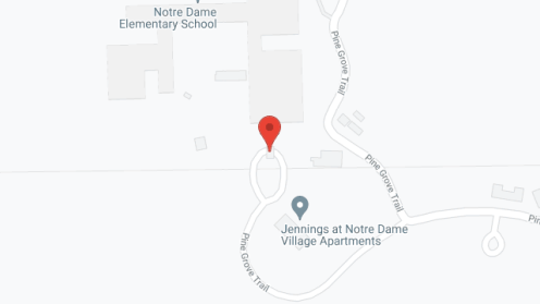 Map of the neighborhood around Notre Dame Village