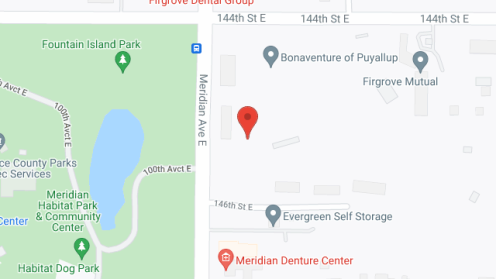 Map of the neighborhood around Bonaventure of Puyallup