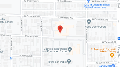 Map of the neighborhood around Saint Joseph's Residence