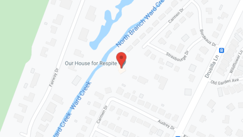 Map of the neighborhood around Our House for Respite