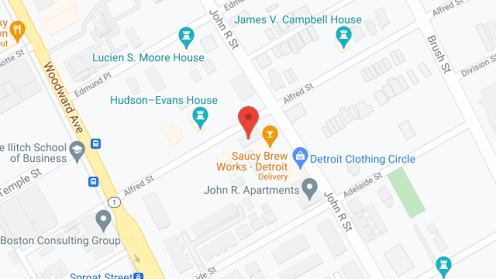 Map of the neighborhood around The Flats at 124 Alfred