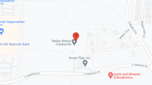 Map of the neighborhood around Bailey Manor-Cookeville