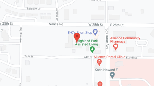Map of the neighborhood around Highland Park Assisted Living