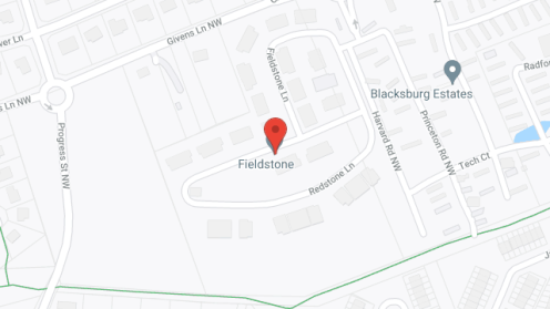 Map of the neighborhood around Fieldstone