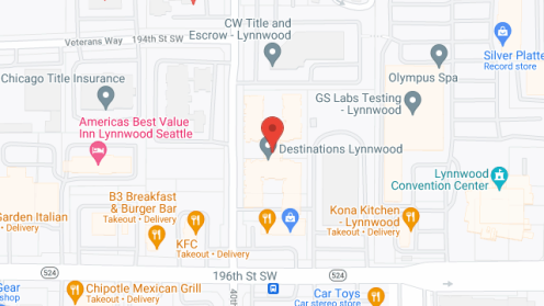 Map of the neighborhood around Destinations Lynnwood
