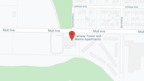 Map of the neighborhood around Fairway Tower and Manor Apartments