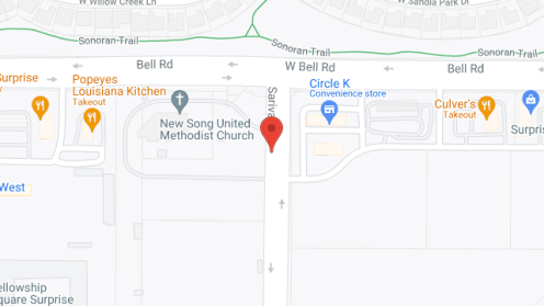 Map of the neighborhood around The Oasis at Fellowship Square Surprise