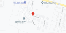 Woodland Terrace of New Palestine in google map