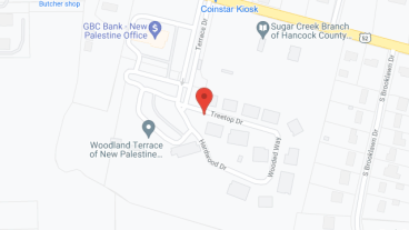 Woodland Terrace of New Palestine in google map