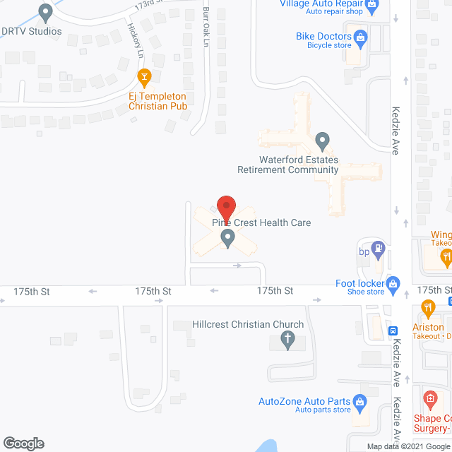 Pine Crest- Imperial of Hazel Crest in google map