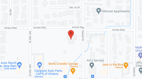 Map of the neighborhood around Sunset Estates and Villa