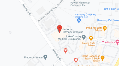 Map of the neighborhood around Harbor at Harmony Crossing