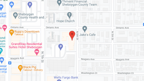 Map of the neighborhood around Sheboygan Senior Community