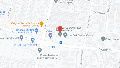 Map of the neighborhood around Santa Cruz Alzheimer's Association