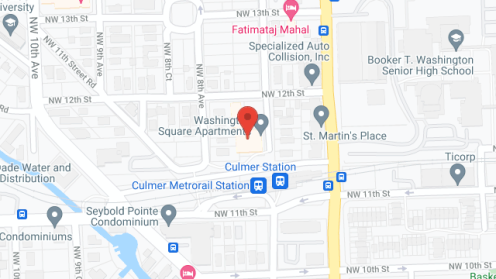 Map of the neighborhood around Washington Square Apartments