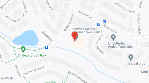 Map of the neighborhood around Brookside Retirement Living Kanata