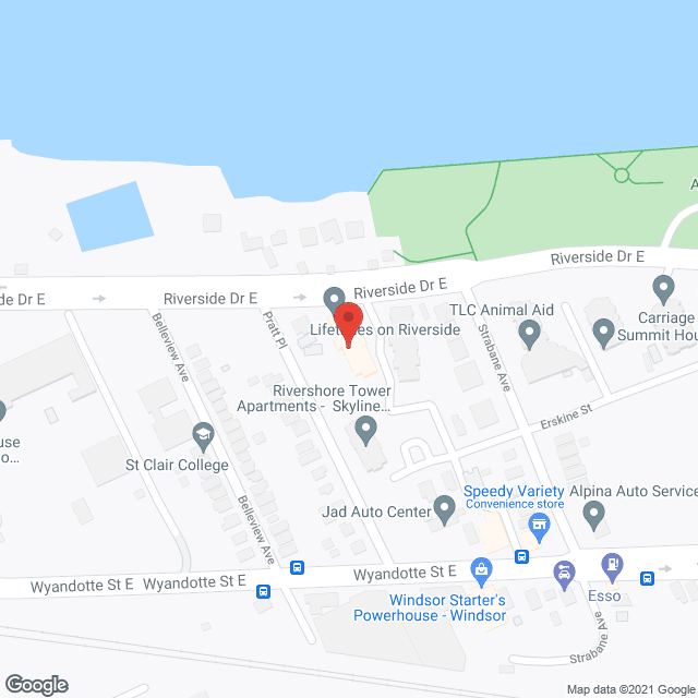 Lifetimes on Riverside in google map