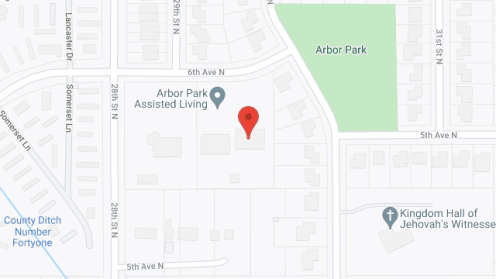 Map of the neighborhood around Arbor Park Living Center