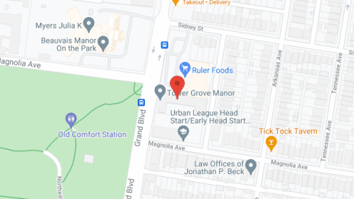 Map of the neighborhood around Tower Grove Manor