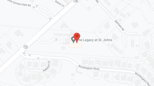 Map of the neighborhood around The Legacy At St Johns