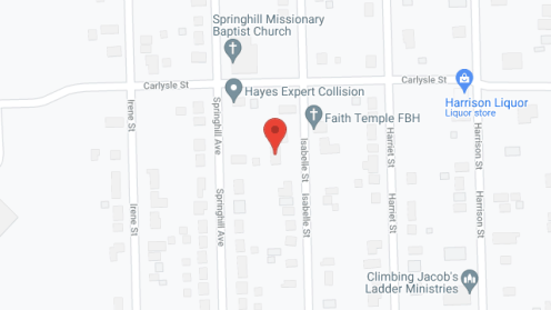 Map of the neighborhood around Miller and Moss AFCH
