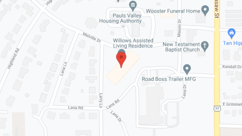 Map of the neighborhood around The Willows
