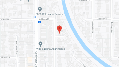 Map of the neighborhood around Studio City Comfort Care