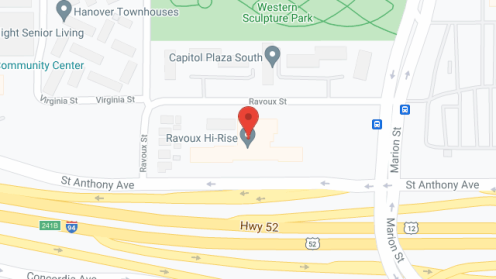 Map of the neighborhood around Ravoux Hi Rise