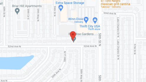 Map of the neighborhood around Paradise Garden