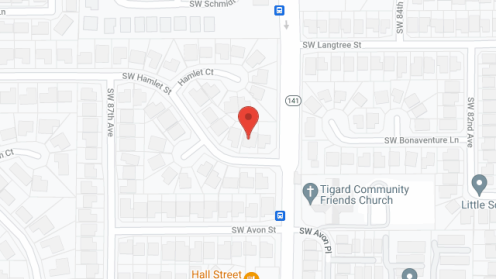 Map of the neighborhood around Hamlet House