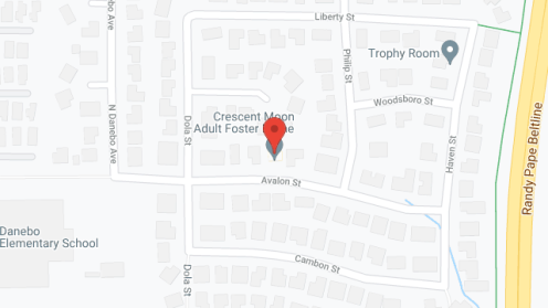 Map of the neighborhood around Crescent Moon