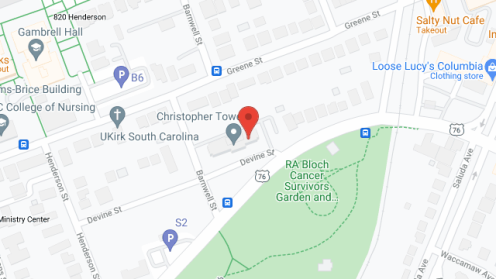 Map of the neighborhood around Christopher Towers