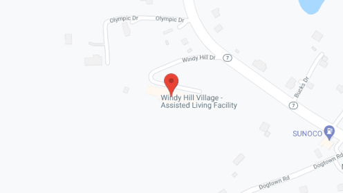 Map of the neighborhood around Windy Hill Village