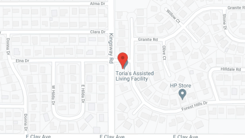 Map of the neighborhood around Toria's Assisted Living Facility II