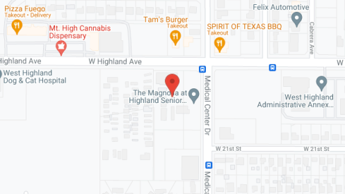 Map of the neighborhood around The Magnolia at Highland