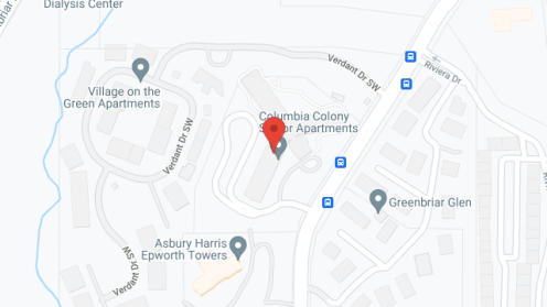 Map of the neighborhood around Columbia Colony