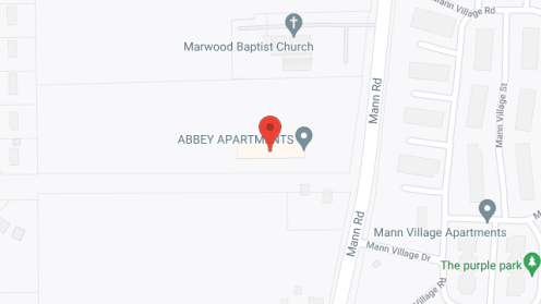 Map of the neighborhood around Abbey Senior Apartments