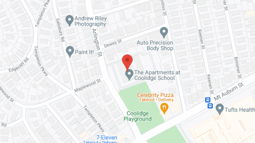 Map of the neighborhood around Apartments at Coolidge School