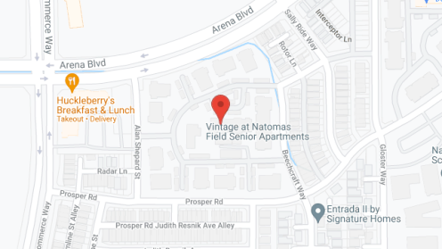 Map of the neighborhood around Vintage Natomas Field Senior Apartments